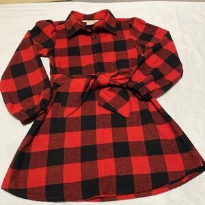 Little Girls Tales & Stories Buffalo Check Dress | Red/Black | Size: 4
